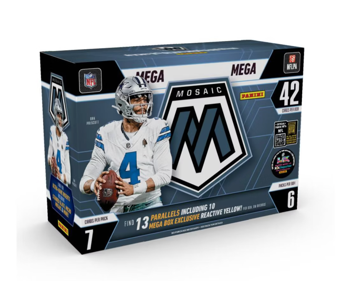 2025 Panini NFL Mosaic Football Trading Card Mega Box